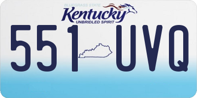 KY license plate 551UVQ