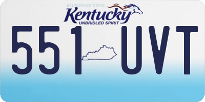 KY license plate 551UVT
