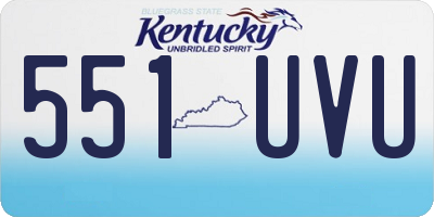 KY license plate 551UVU