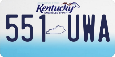 KY license plate 551UWA