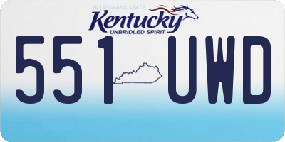 KY license plate 551UWD