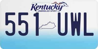 KY license plate 551UWL