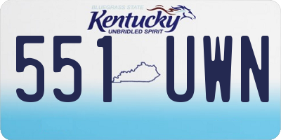 KY license plate 551UWN