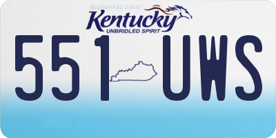 KY license plate 551UWS
