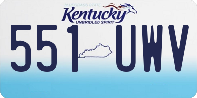 KY license plate 551UWV