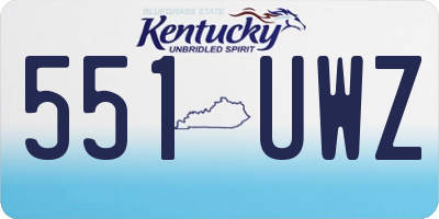KY license plate 551UWZ