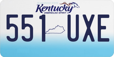 KY license plate 551UXE