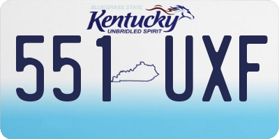 KY license plate 551UXF