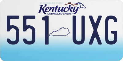 KY license plate 551UXG