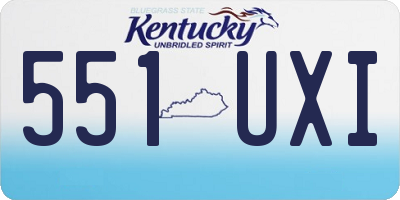 KY license plate 551UXI