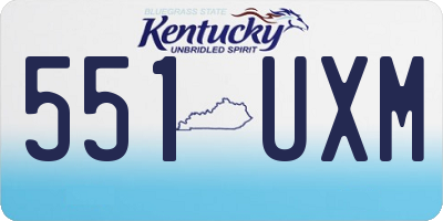 KY license plate 551UXM