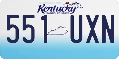KY license plate 551UXN