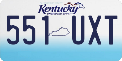 KY license plate 551UXT