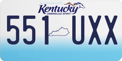KY license plate 551UXX