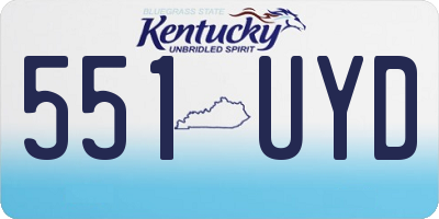 KY license plate 551UYD