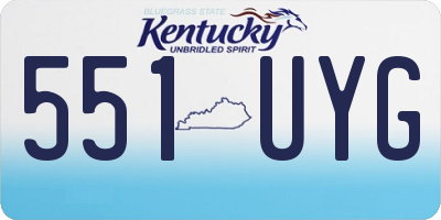KY license plate 551UYG