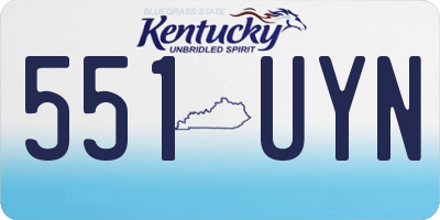 KY license plate 551UYN