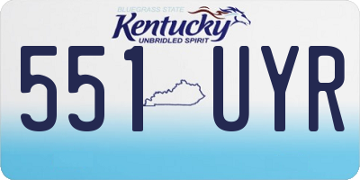 KY license plate 551UYR