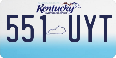 KY license plate 551UYT