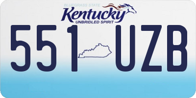 KY license plate 551UZB