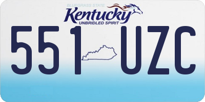 KY license plate 551UZC