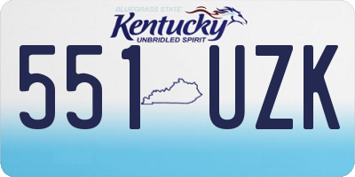 KY license plate 551UZK