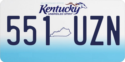KY license plate 551UZN