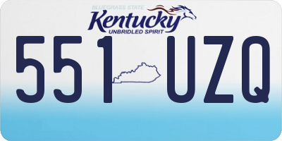 KY license plate 551UZQ