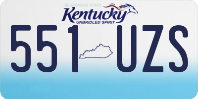 KY license plate 551UZS