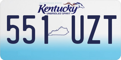 KY license plate 551UZT