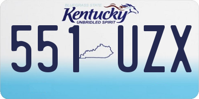KY license plate 551UZX