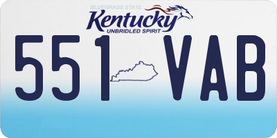 KY license plate 551VAB