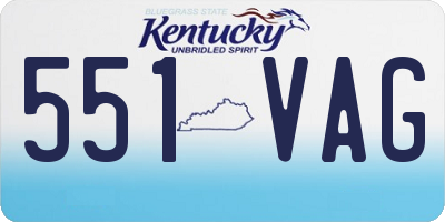 KY license plate 551VAG