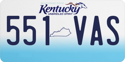 KY license plate 551VAS