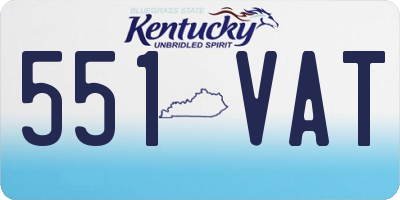 KY license plate 551VAT