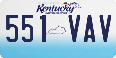 KY license plate 551VAV