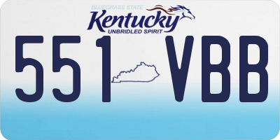 KY license plate 551VBB
