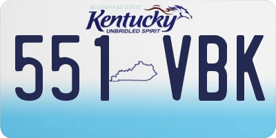 KY license plate 551VBK