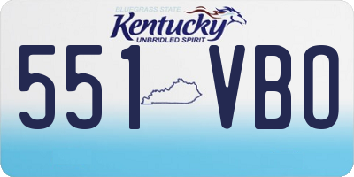 KY license plate 551VBO