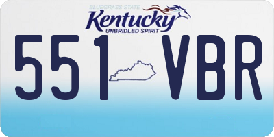 KY license plate 551VBR