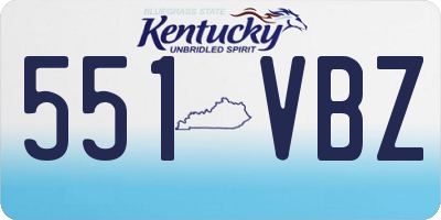 KY license plate 551VBZ