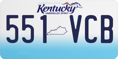 KY license plate 551VCB