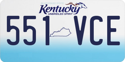 KY license plate 551VCE