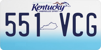 KY license plate 551VCG