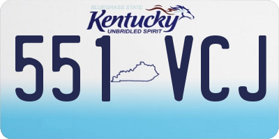 KY license plate 551VCJ