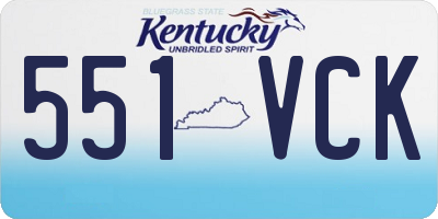 KY license plate 551VCK