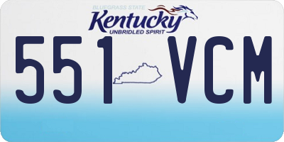 KY license plate 551VCM