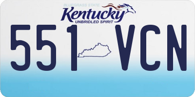 KY license plate 551VCN