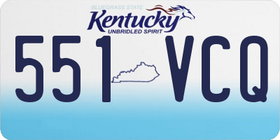 KY license plate 551VCQ