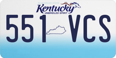 KY license plate 551VCS